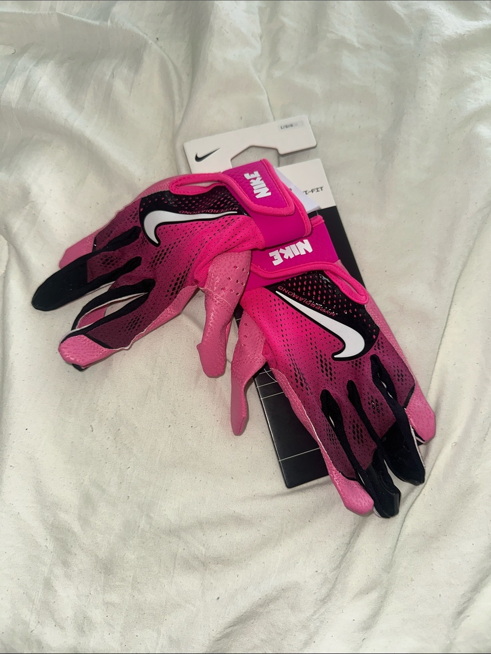 Nike Hot Pink and Black batting Gloves